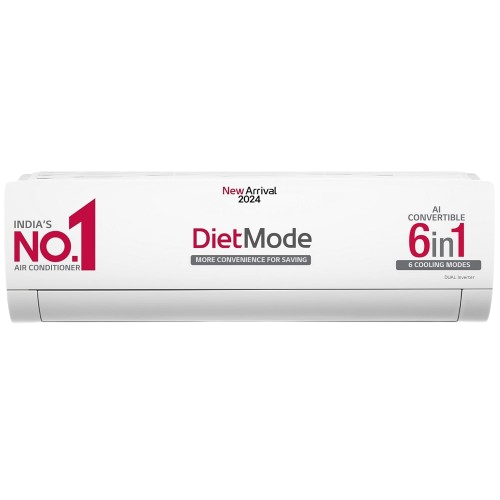 Lloyd 1.5 Ton 3 Star Inverter Split AC (5 in 1 Convertible, Copper, Anti-Viral + PM 2.5 Filter, 2023 Model, White with Chrome Deco Strip, GLS18I3FWAGC)